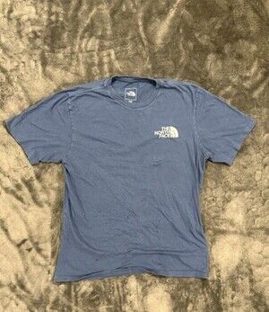 The North Face Men's T-Shirt Large Blue Short Sleeve Size Medium